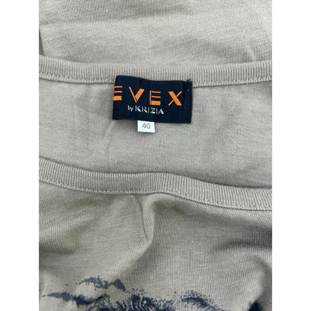 Evex By Krizia Vintage Men's T-shirt Size 40 Tiger‎ Sand Green